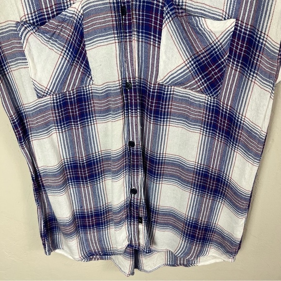 Rails White Plaid Flannel Sleeveless Button Down Shirt Women's Size Extra Small‎ - Picture 8 of 16